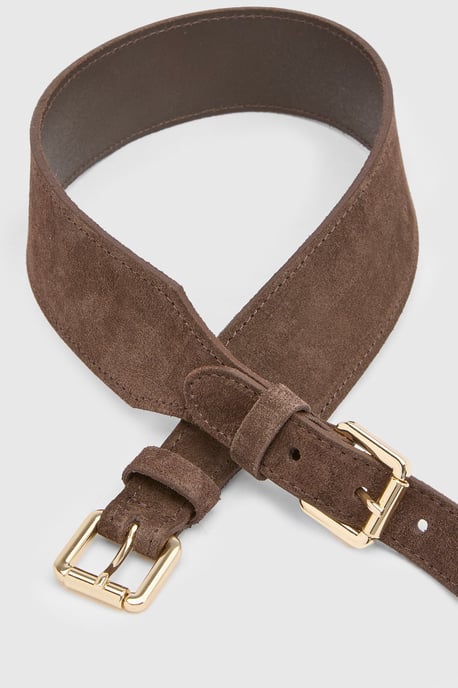 Double Buckle Suede Belt - Image 3