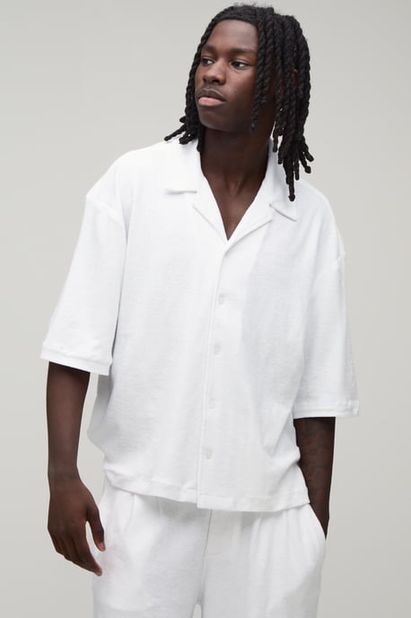 Oversized Boxy Towelling Shirt - Image 1