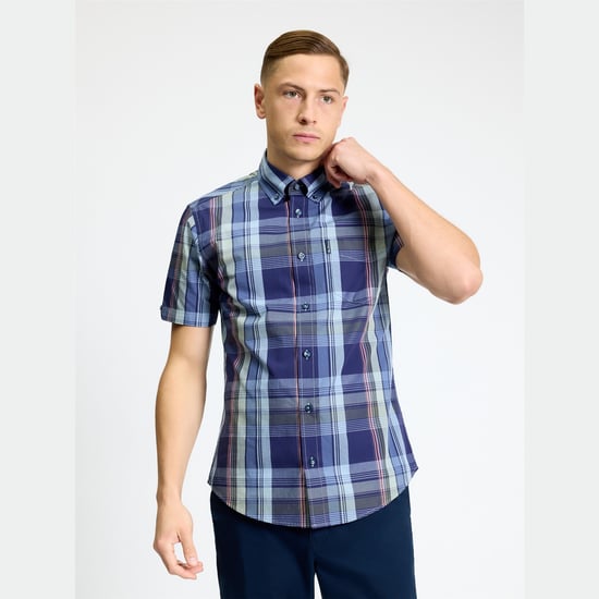 Ben Sherman Geruit herenoverhemd (Schemer Denim) - Image 4