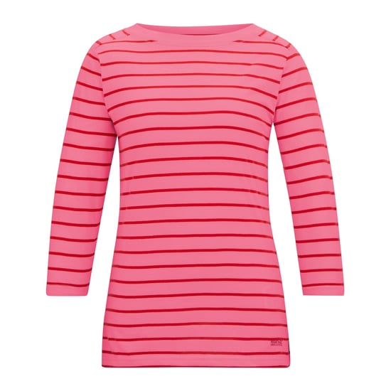Regatta Womens/Ladies Baylette II Striped T-Shirt (Pink Lemonade/High Risk Red) - Image 1