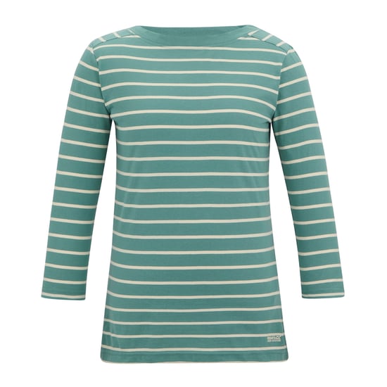 Regatta Womens/Ladies Baylette II Striped T-Shirt (Ivy Moss/Light Vanilla) - Image 1