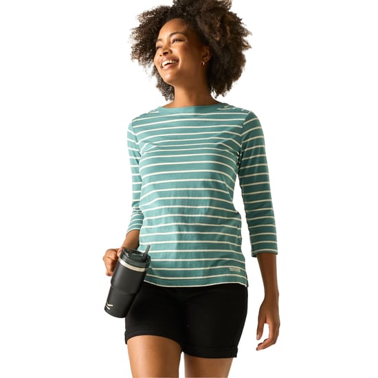 Regatta Dam/Ladies Baylette II randig T-shirt (Ivy Moss/Light Vanilla) - Image 4