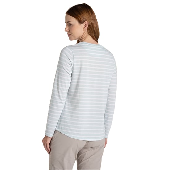 Craghoppers Dames/Dames Akona Gestreept Nosilife T-shirt met lange mouwen (Nimbus Blauw) - Image 2