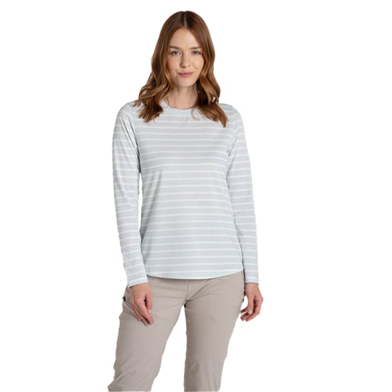 Craghoppers Dames/Dames Akona Gestreept Nosilife T-shirt met lange mouwen (Nimbus Blauw) - Image 3