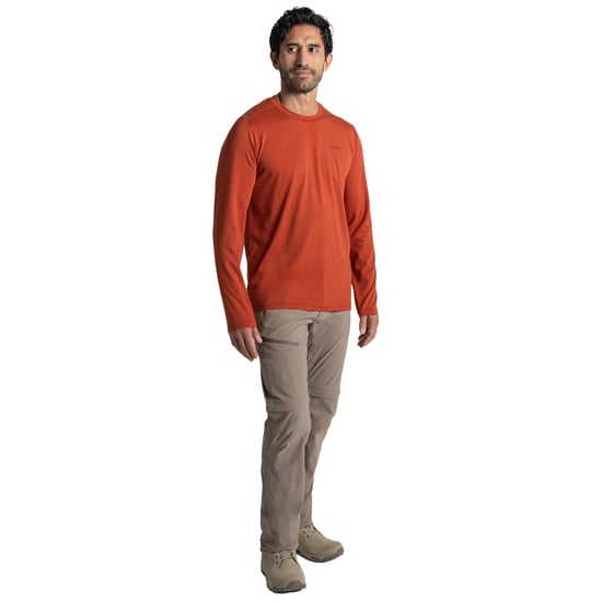 Craghoppers Heren Abel Nosilife T-shirt met lange mouwen (Rood strand) - Image 4