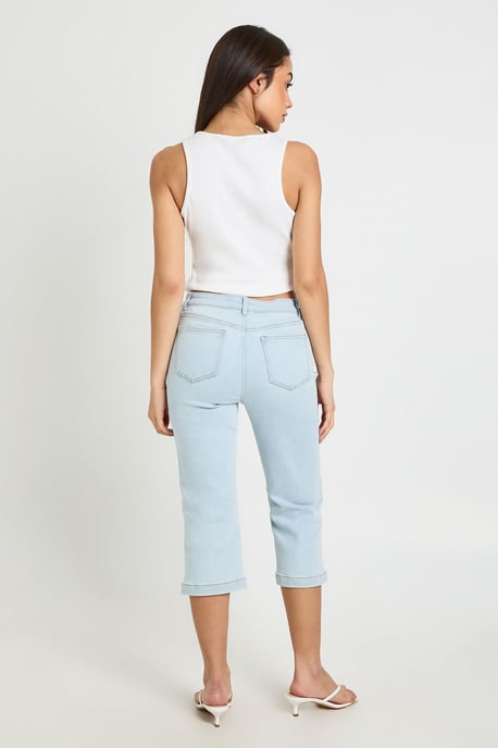 High Waist Denim Capri - Image 2