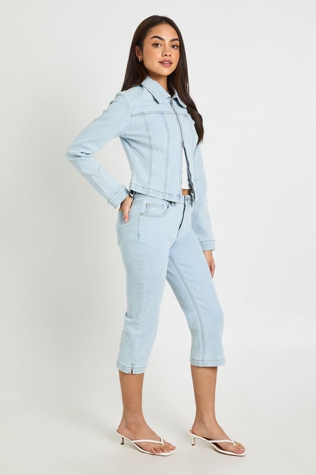 High Waist Denim Capri - Image 3
