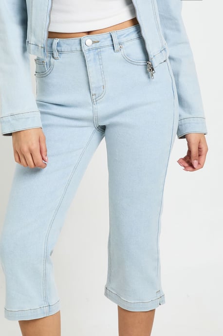 High Waist Denim Capri - Image 4