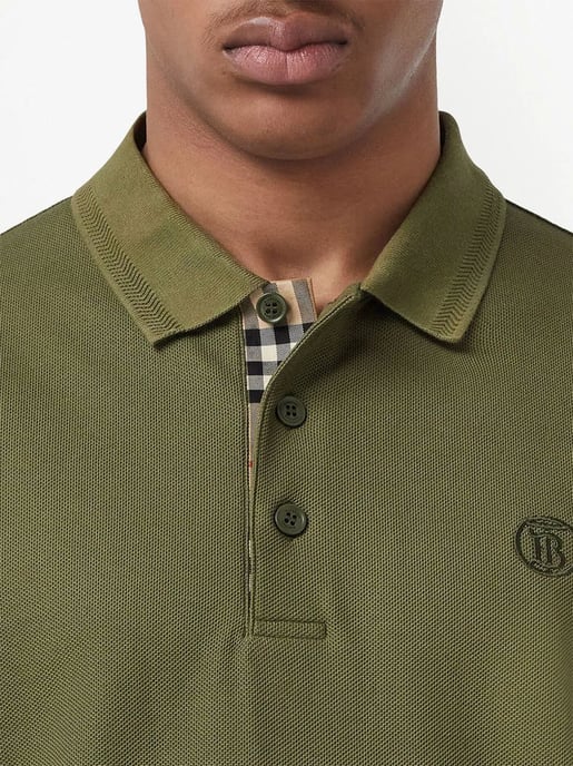 Burberry Branded Circle Logo Olive Polo Shirt - Image 4