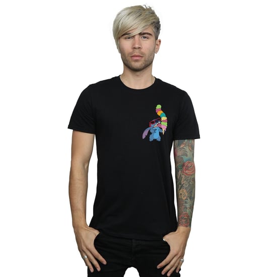 Disney Mens Lilo And Stitch Ice Cream T-Shirt (Black) - Image 2