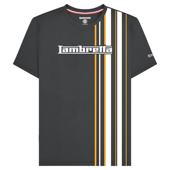 Lambretta Heren Racing Stripe T-shirt (IJzer/goud) - Image 1