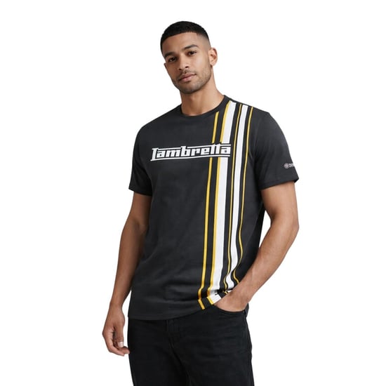 Lambretta Heren Racing Stripe T-shirt (IJzer/goud) - Image 3