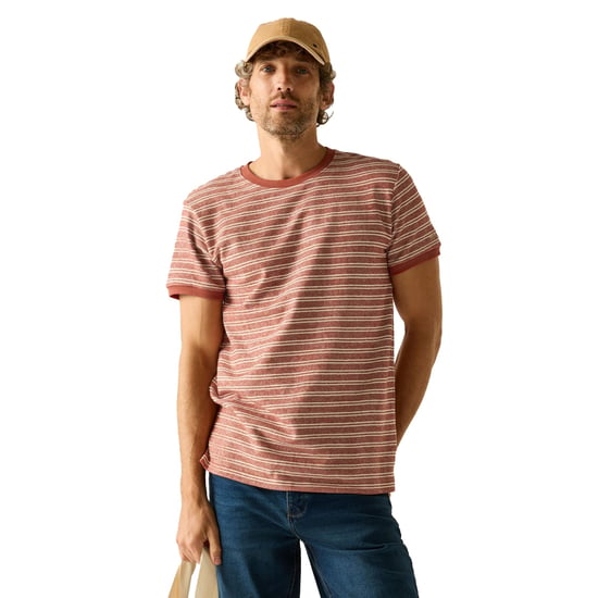 Regatta Heren Benlin Gestreept T-Shirt (Baksteen/Witte Steen) - Image 5