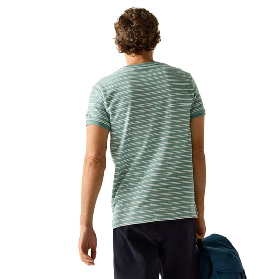 Regatta Heren Benlin Gestreept T-Shirt (Arctisch Wit) - Image 4