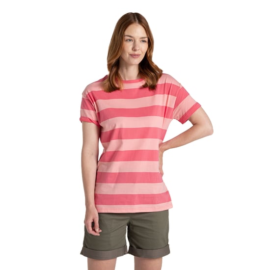 Craghoppers Dam Yago Kontrast Randig T-shirt (Koralrev) - Image 3