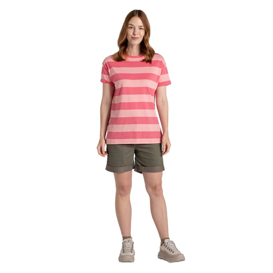 Craghoppers Dam Yago Kontrast Randig T-shirt (Koralrev) - Image 4