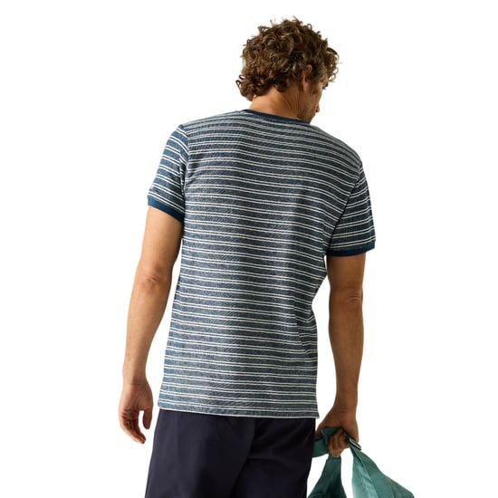 Regatta Heren Benlin Gestreept T-Shirt (Maanlicht Denim/Grijs-Wit) - Image 4