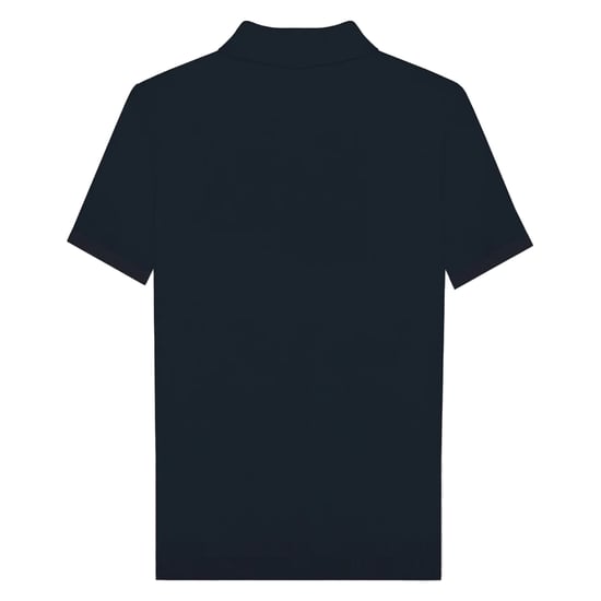 Lambretta Mens Vertical Stripe Knitted Polo Shirt (Navy/Cashew/Silver) - Image 2