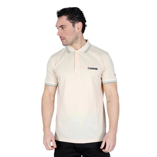Lambretta Mens SS25 Twin Tip Polo Shirt (Tofu/Iceberg Green) - Image 3