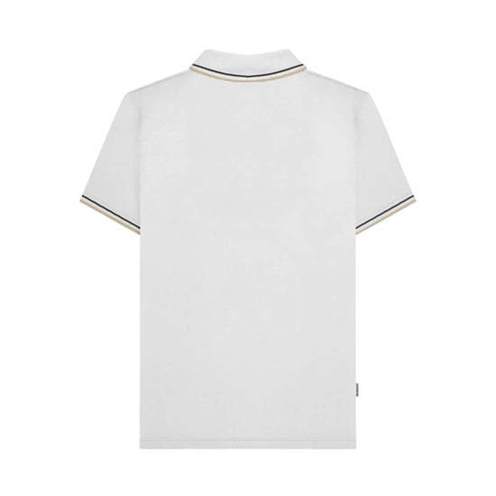 Lambretta Heren Houndstooth Poloshirt (Wit/Iron/Zilver) - Image 2