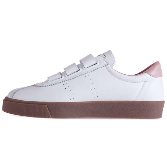Superga Dames/Dames 2870 Sport Club S Leren Trainers met Contrast Detail (Wit/Roze Rook) - Image 1
