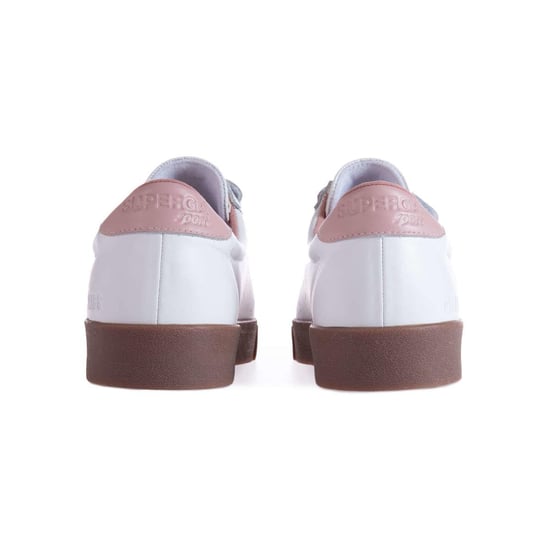 Superga Dames/Dames 2870 Sport Club S Leren Trainers met Contrast Detail (Wit/Roze Rook) - Image 3