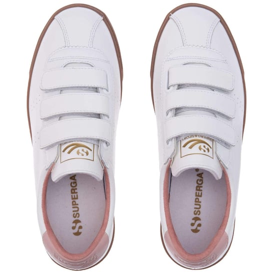Superga Dames/Dames 2870 Sport Club S Leren Trainers met Contrast Detail (Wit/Roze Rook) - Image 4