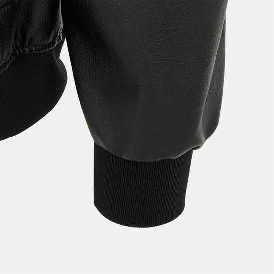 Men's Firetrap Pu Bomber in Black - Image 5