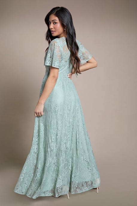 Petite Angel Sleeve Lace Bridesmaid Dress - Image 3