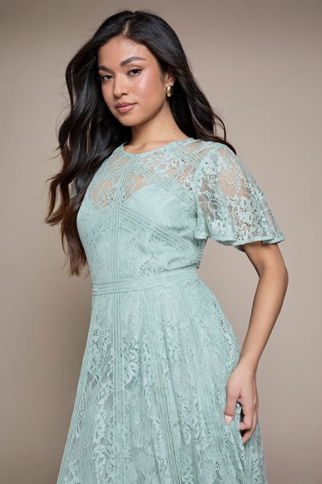 Petite Angel Sleeve Lace Bridesmaid Dress - Image 4