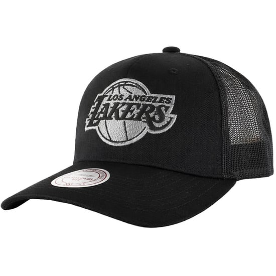 Mitchell & Ness NBA Los Angeles Lakers Melange Logo Trucker Black Cap - Image 1