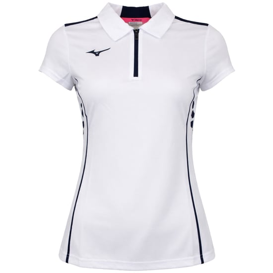 Mizuno Wom Hex Rect Womens White Polo Shirt - Image 1