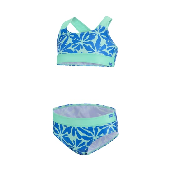 Regatta Meisjes Dakaria III Bloemen Bikini Set (Sonic blauw/IJsgroen) - Image 3