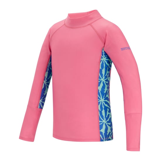 Regatta Barn/ungdomar Hoku II Floral Swim Top (Pink Lemonade/Sonic Blue) - Image 3