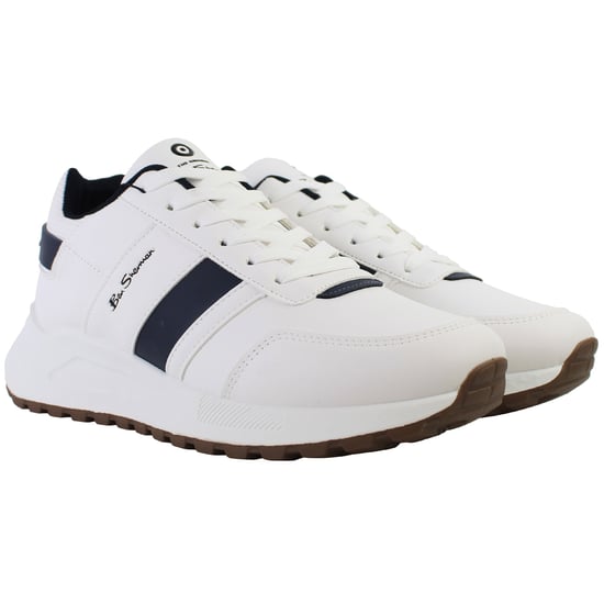 Ben Sherman Jackman Retro Mens White Trainers - Image 2
