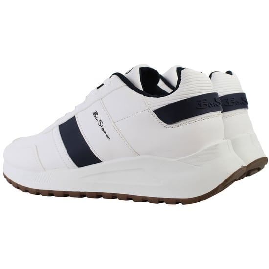 Ben Sherman Jackman Retro Mens White Trainers - Image 3