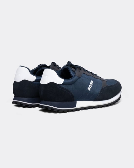 Parkour L Parkour L Running Style Trainers In Mixed Materials With Logo Details Trainers in Dark Blue - Image 3