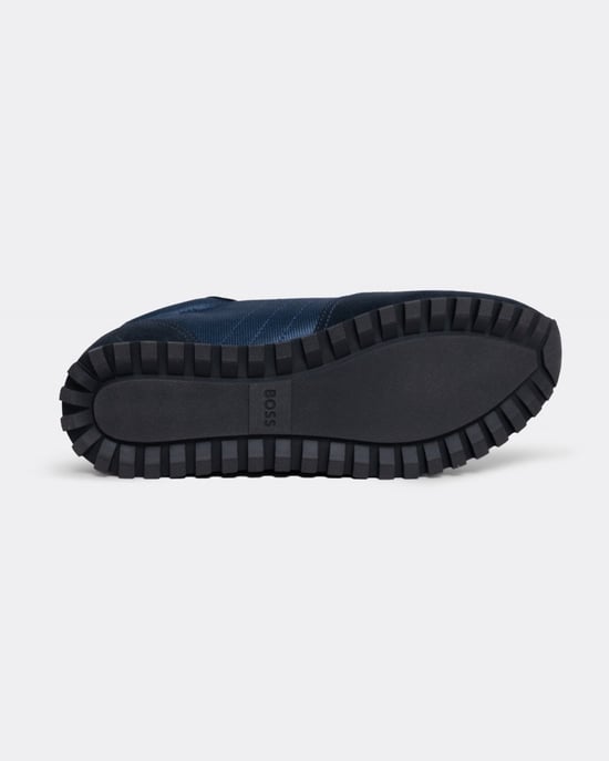 Parkour L Parkour L Running Style Trainers In Mixed Materials With Logo Details Trainers in Dark Blue - Image 4