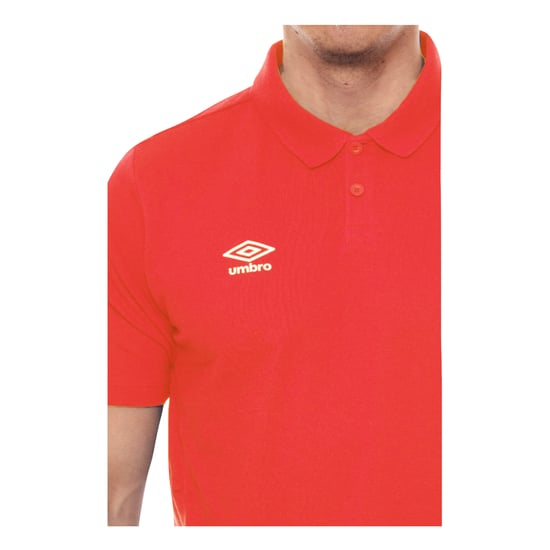 Umbro Boys Essential Polo Shirt (Vermillion/White) - Image 3