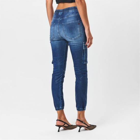 Women's Diesel Carpenter Tapered Fit Jeans in Blue Denim - Image 4
