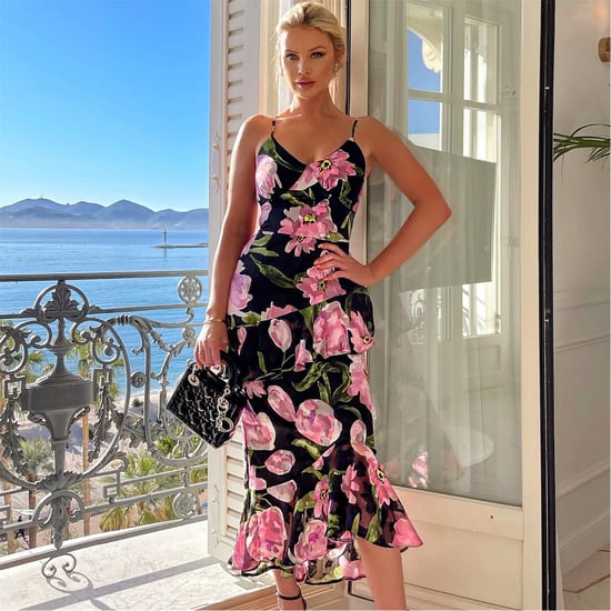 Women's AX Paris And Pink Floral Print Ruffle Strappy Midi Dress in Black - Image 3