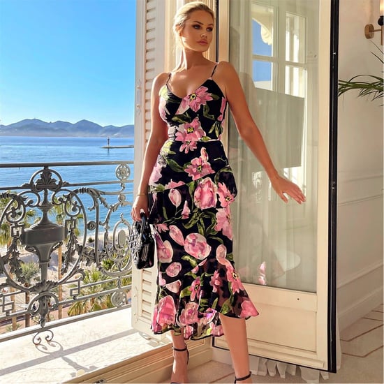 Women's AX Paris And Pink Floral Print Ruffle Strappy Midi Dress in Black - Image 4