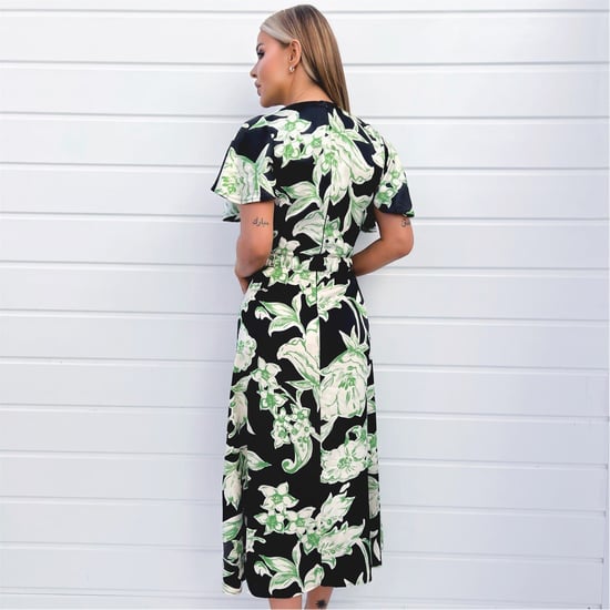 Women's AX Paris Floral Printed Short Sleeve Belted Wrap Midi Dress in Multi - Image 2
