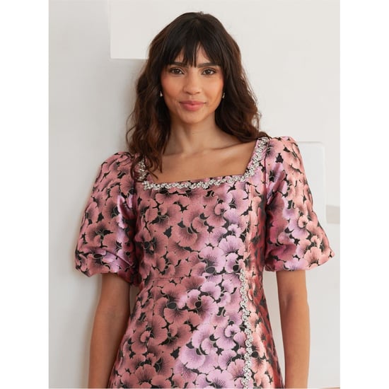 Women's Lovedrobe Square Neck Short Sleeve Mini Shift Dress in Pink - Image 3