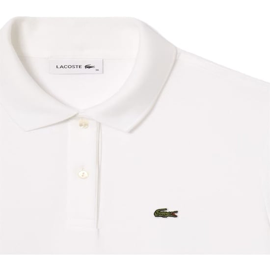 Women's Lacoste Ef7767 Collared Neck Knee Length T-Shirt Dress in White - Image 3
