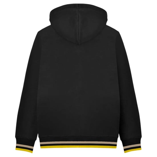 Lambretta Mens Full Zip Hoodie (Black/Cashew/Gold) - Image 2