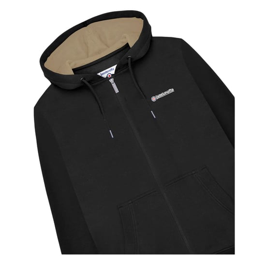 Lambretta Mens Full Zip Hoodie (Black/Cashew/Gold) - Image 3