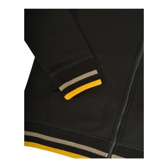 Lambretta Mens Full Zip Hoodie (Black/Cashew/Gold) - Image 4