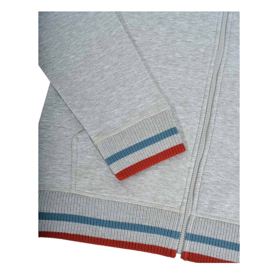 Lambretta Mens Full Zip Hoodie (Grey/Dark Blue/Red) - Image 4