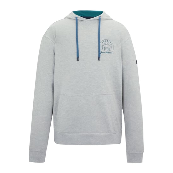 Regatta Mens Cline Back Print Hoodie (Grey Marl/Mediterranea) - Image 1